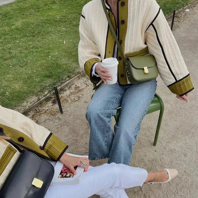 Noor Oversized Quilted Jacket | Patchwork Casual Jacket