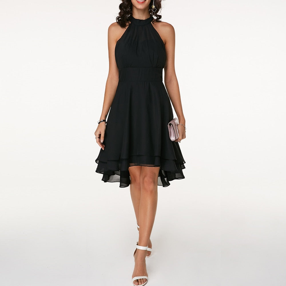 Midi Dress with Charming Ruffles for Ladies