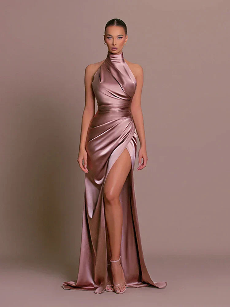 Elegant Dress with Slit for Women