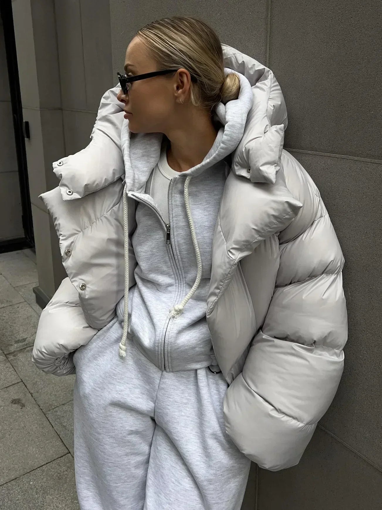 Nova Oversized Puffer Jacket | Hooded Hip-Length Jacket