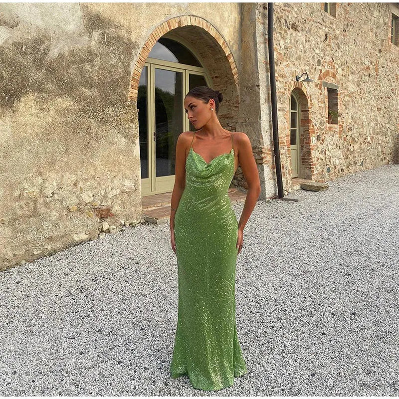 Fontainemore Green Maxi Dress for Women