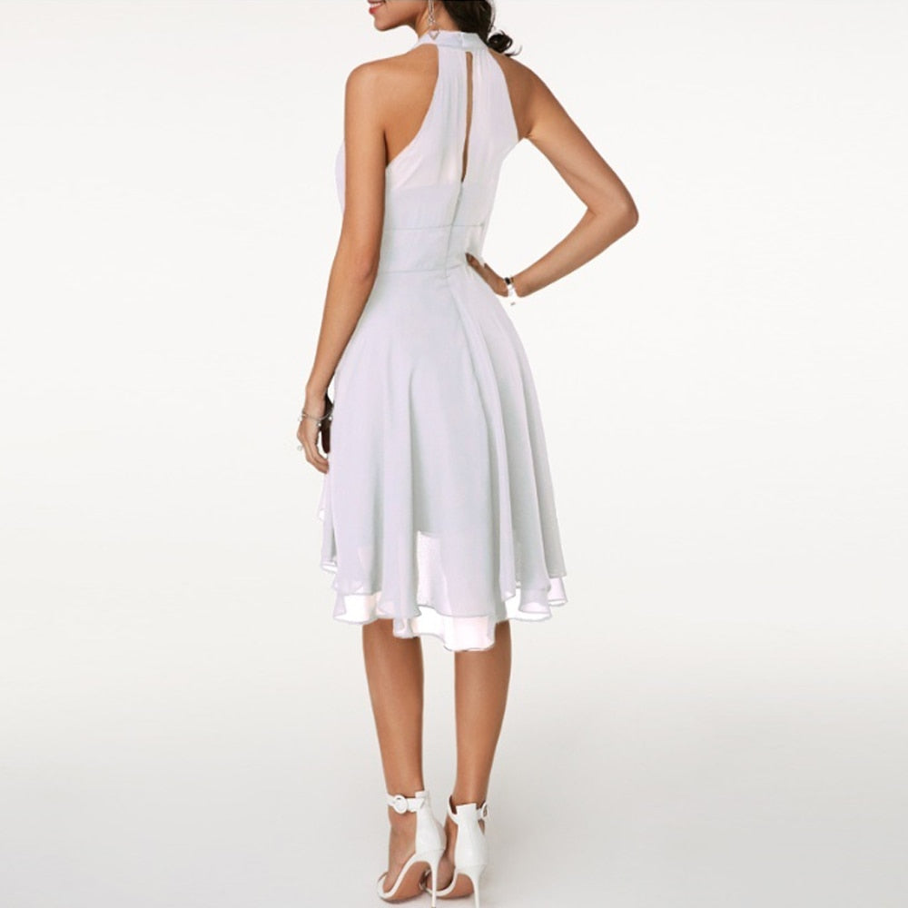 Midi Dress with Charming Ruffles for Ladies
