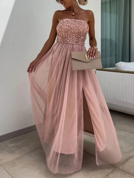 Chic Flowing One-Shoulder Maxi Dress