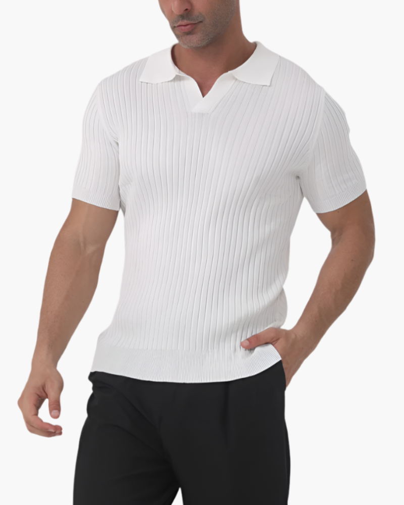 Poloshirt van Katoen met Structuur voor Heren