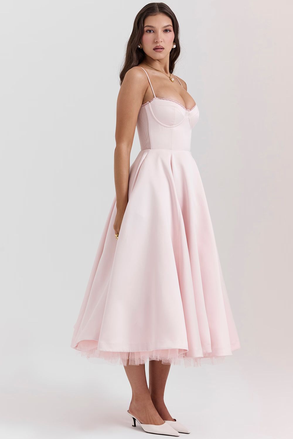 Satin Midi Party Dress for Summer