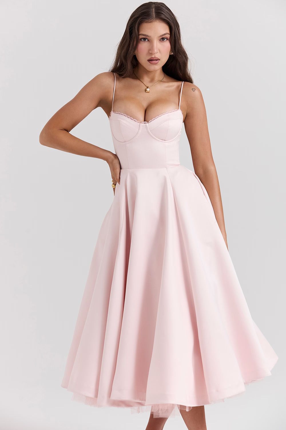 Satin Midi Party Dress for Summer