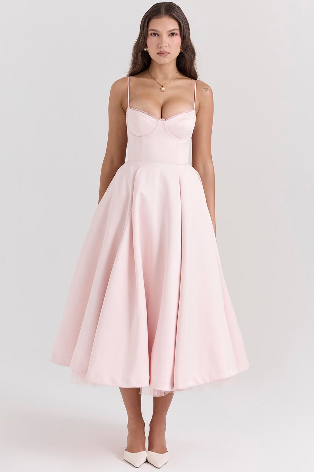 Satin Midi Party Dress for Summer