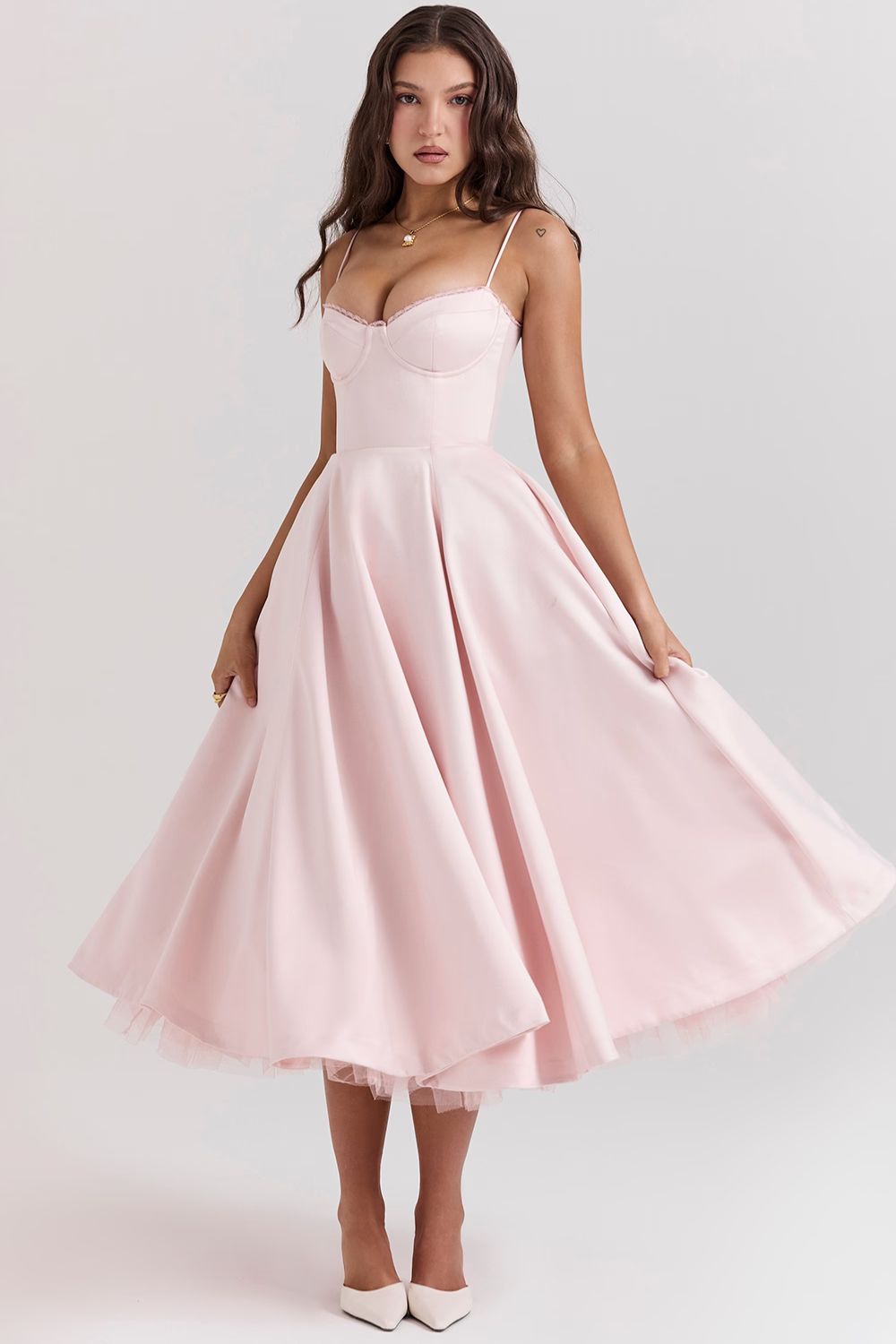 Satin Midi Party Dress for Summer