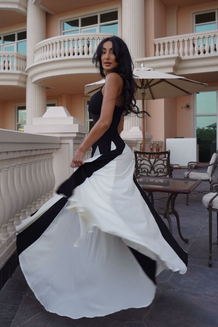 Stylish Ladies Panelled Maxi Dress