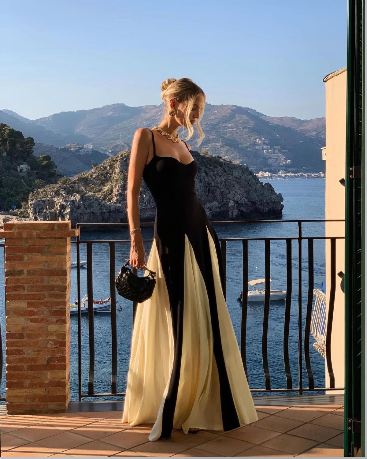 Stylish Ladies Panelled Maxi Dress