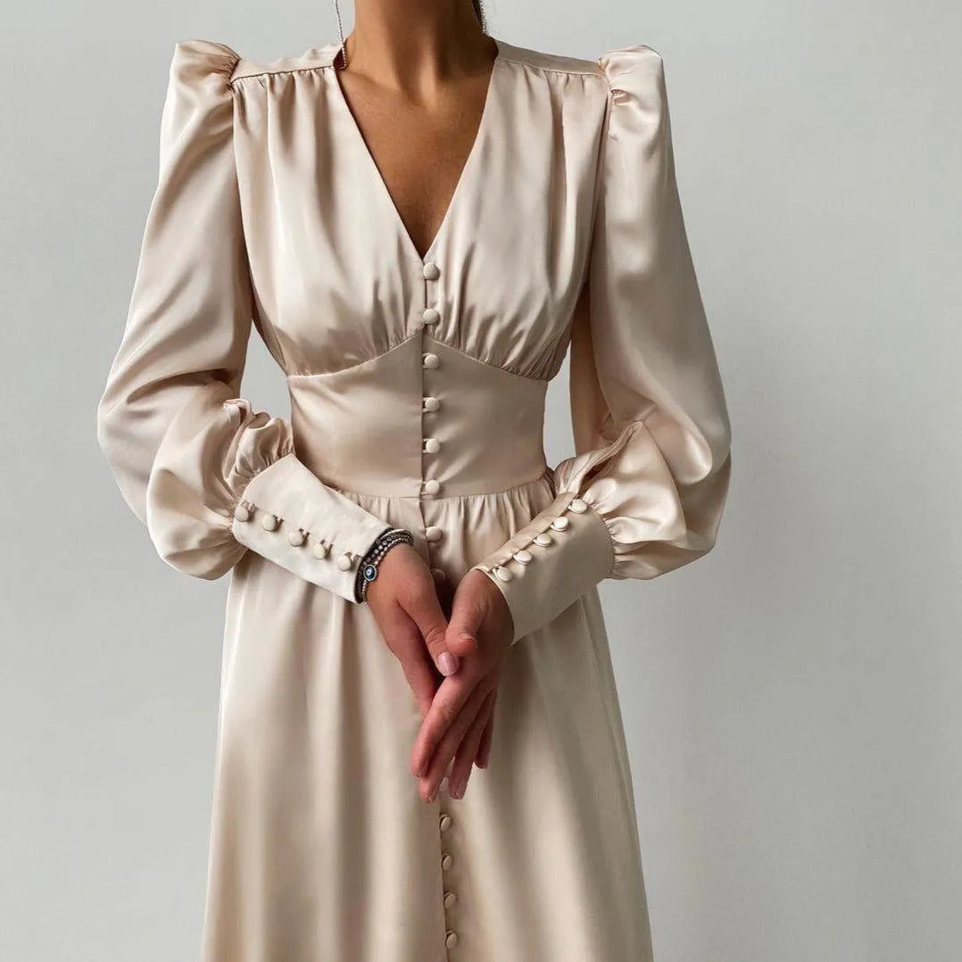 Vienna Whispers satin midi-dress for women