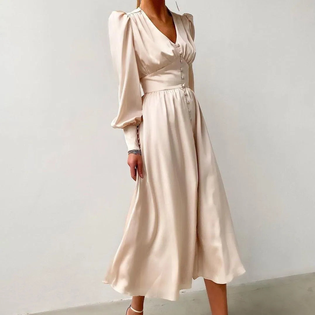 Vienna Whispers satin midi-dress for women