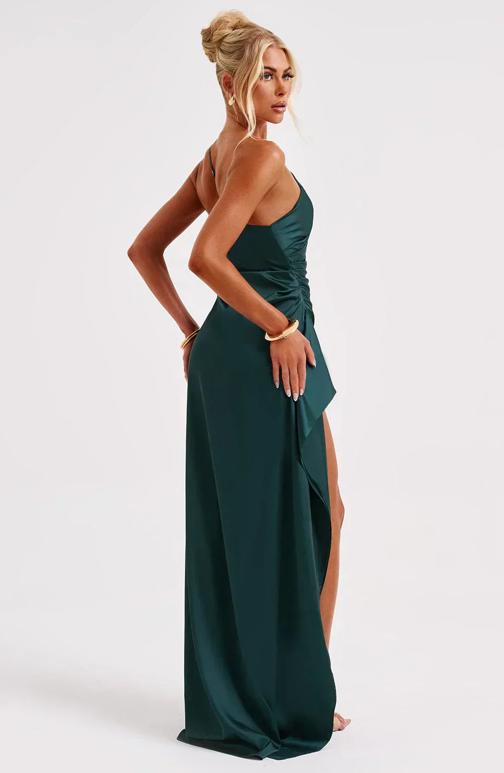 Elegant Satin Evening Dress in Maxi Length Ladies