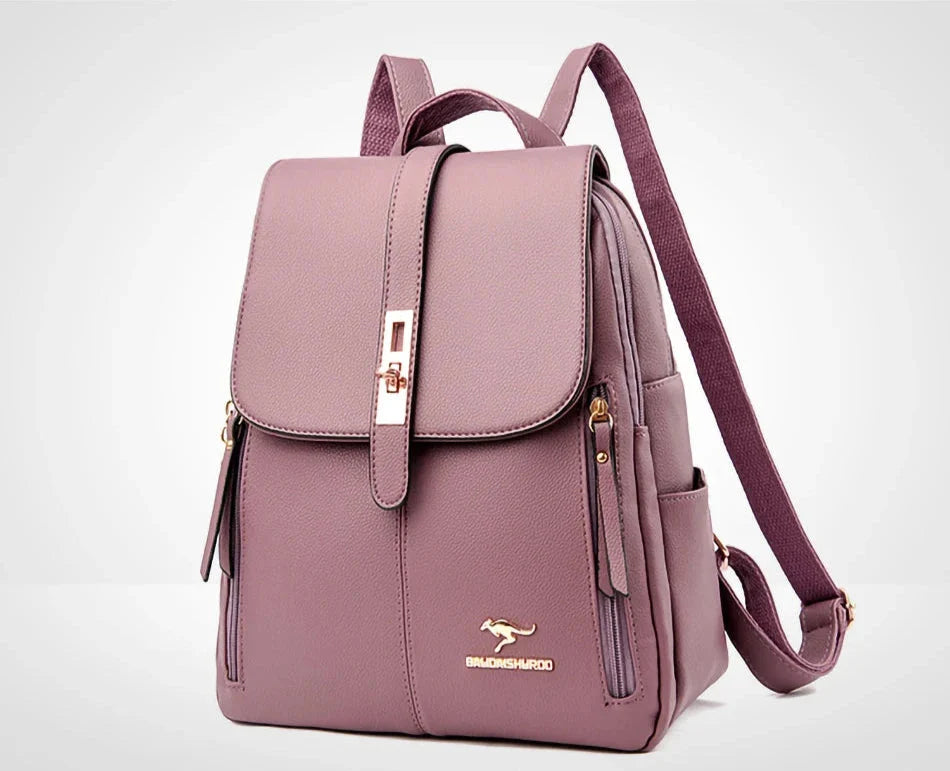 Elegant leather backpack for women
