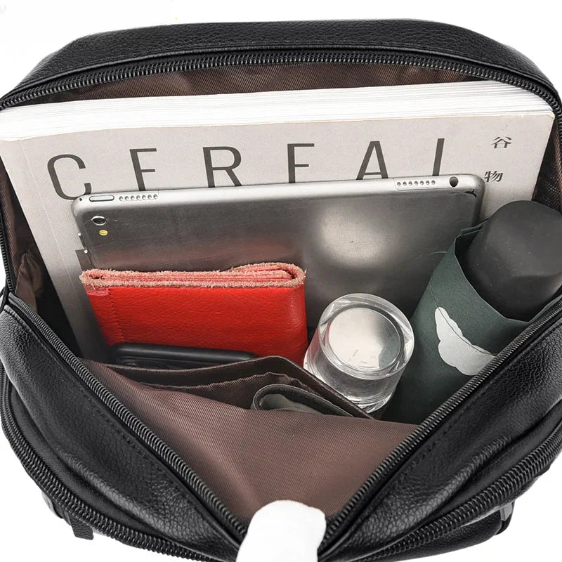 Elegant leather backpack for women