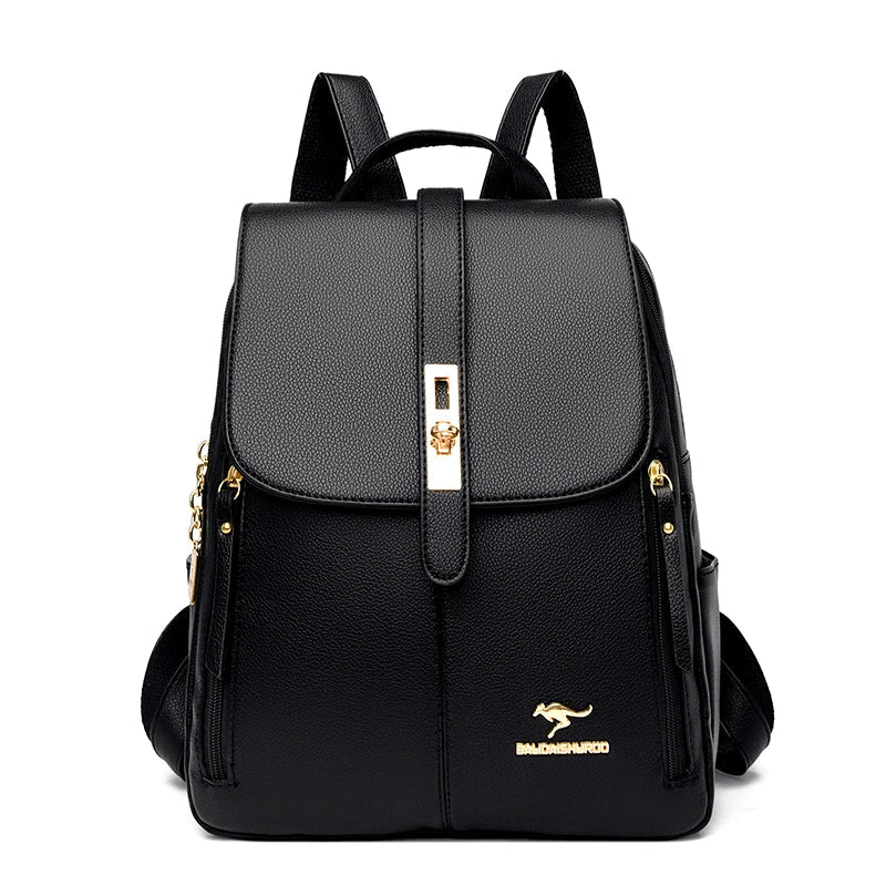 Elegant leather backpack for women