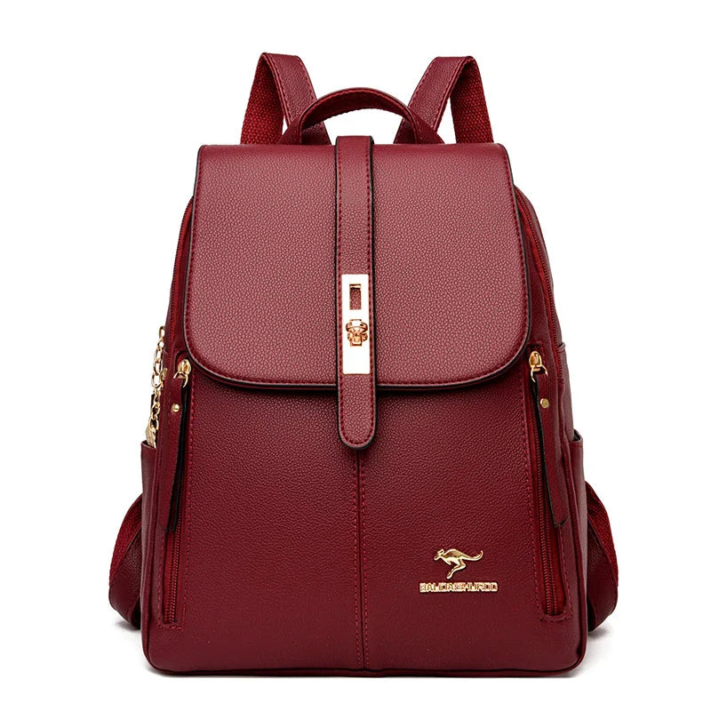 Elegant leather backpack for women