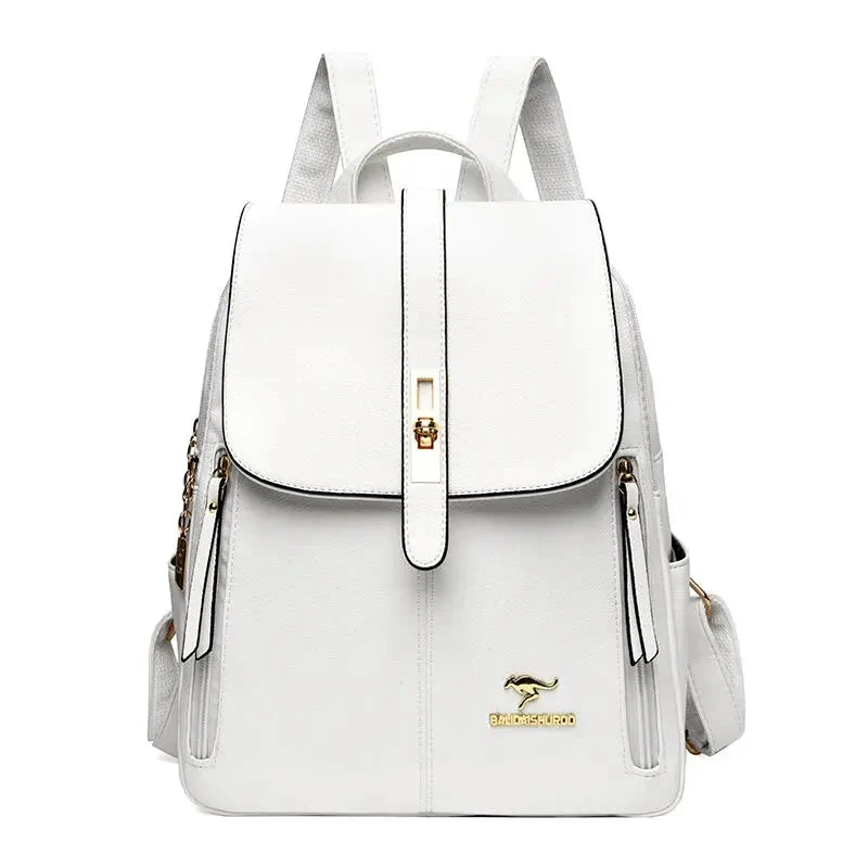 Elegant leather backpack for women