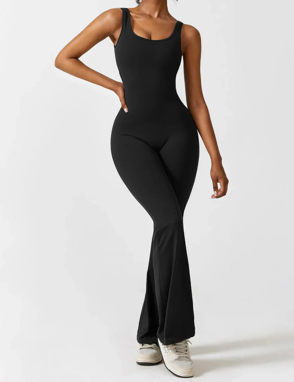 Jumpsuit with Flared Legs and Open Back for Women