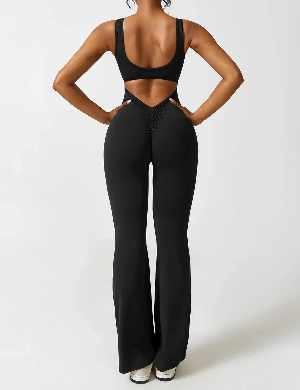 Jumpsuit with Flared Legs and Open Back for Women