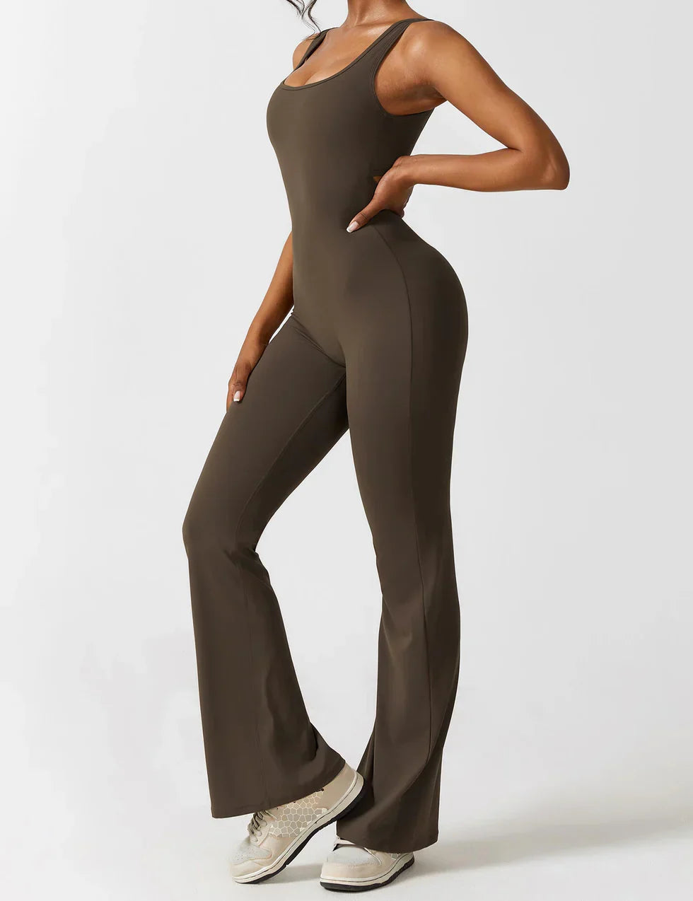 Jumpsuit with Flared Legs and Open Back for Women
