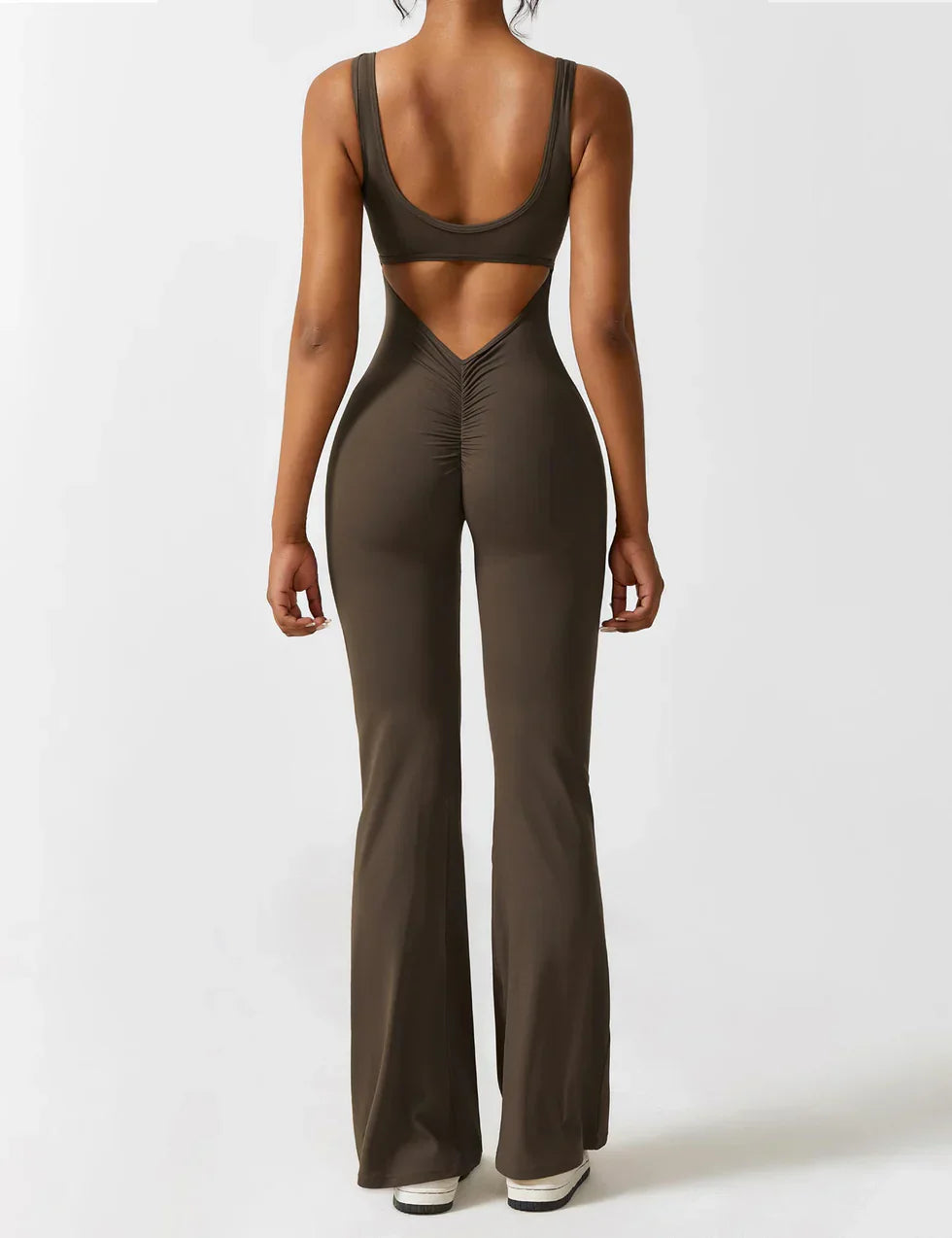 Jumpsuit with Flared Legs and Open Back for Women