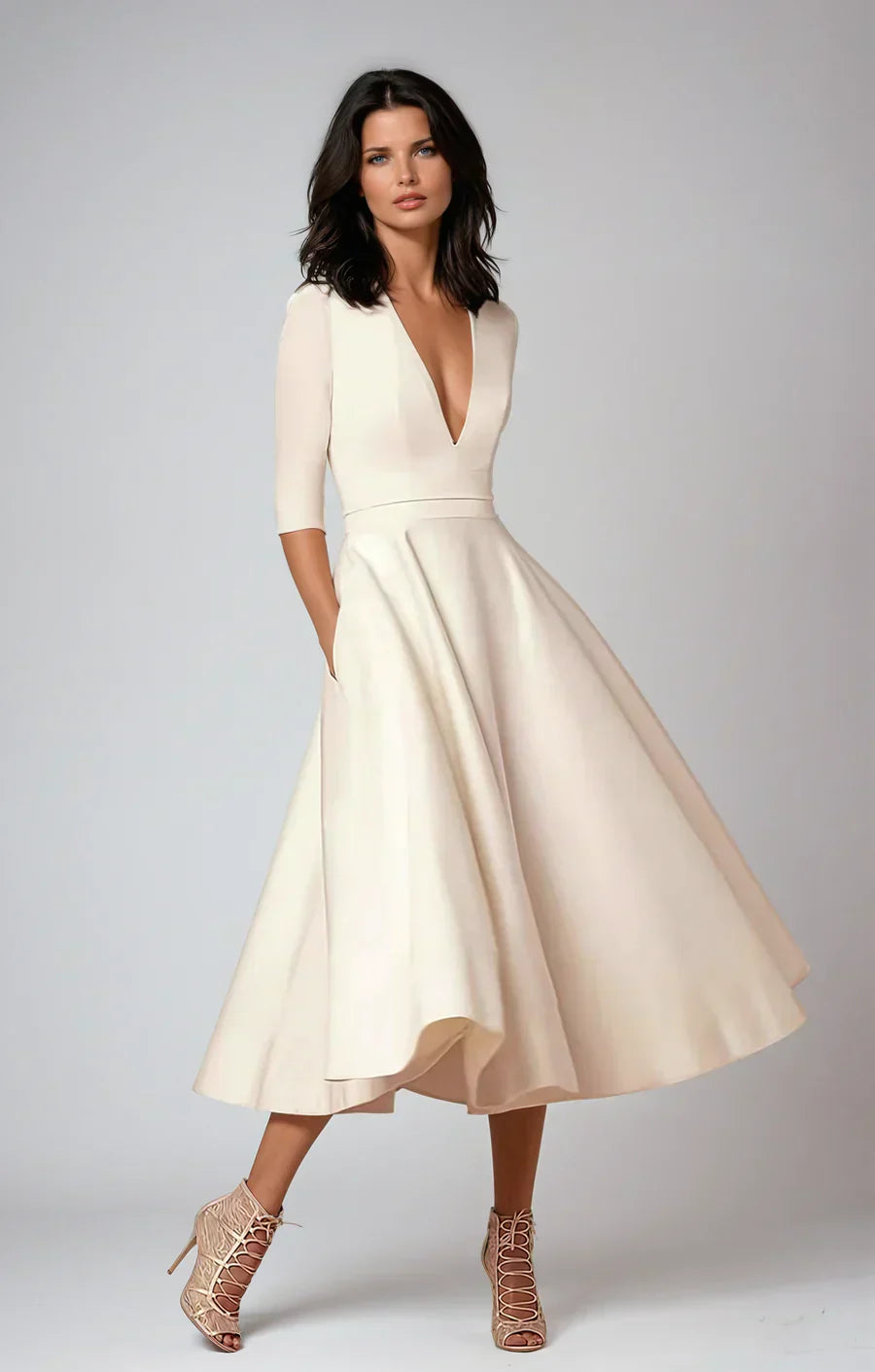 Ladies Elegant A-Line Dress – Flattering and Feminine Fit