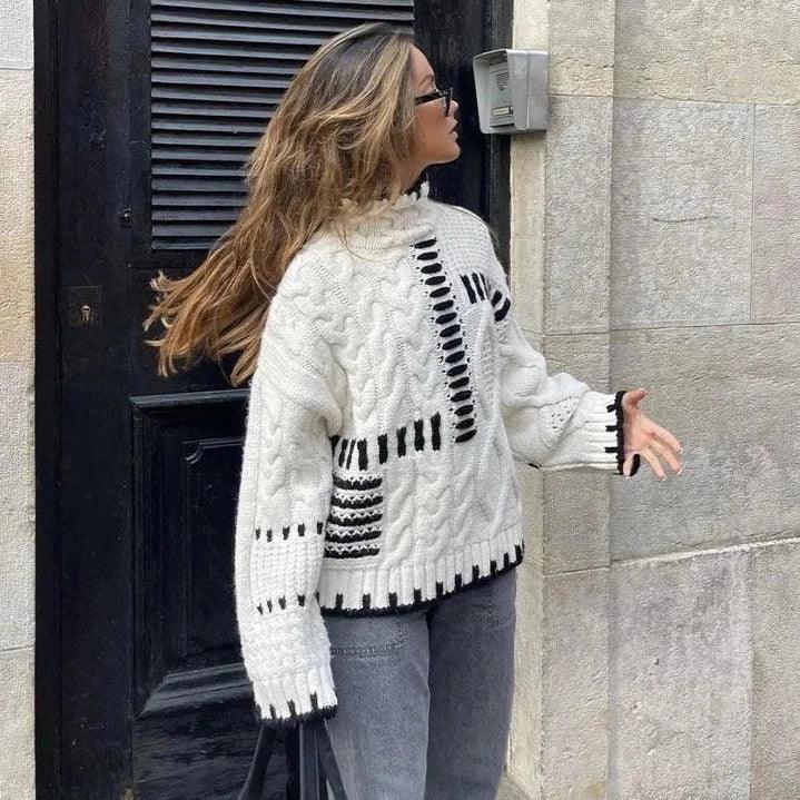 Amelia Turtleneck Sweater | Impressionistic Stitches Sweater