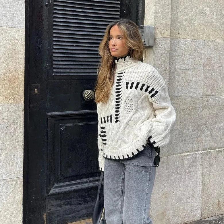 Amelia Turtleneck Sweater | Impressionistic Stitches Sweater