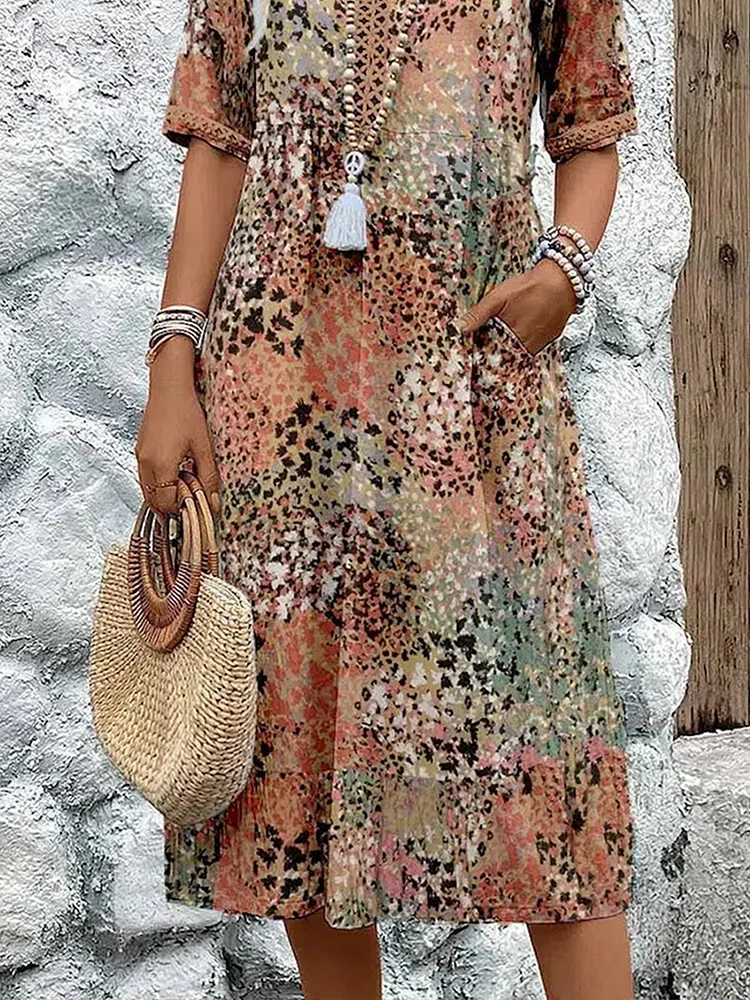 Stylish Floral Midi Dress – Elegant Fit and Design