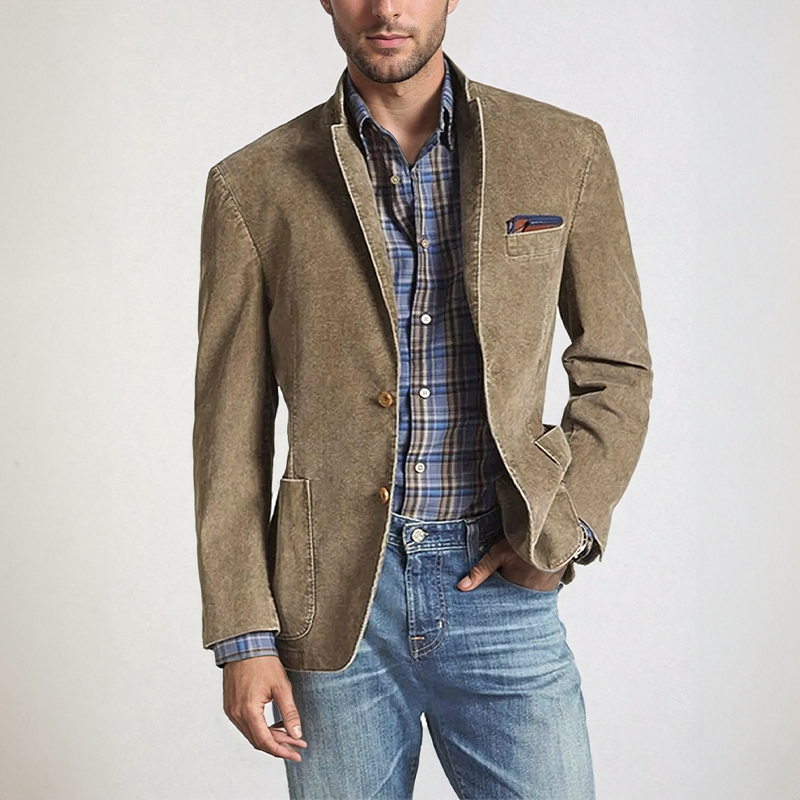 Chique Heren Katoen Blazer – Lichtgewicht, Ademend, All-Season Design