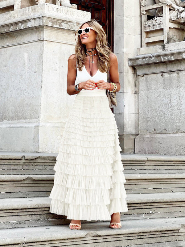 Chic Maxi Skirt with Layered Tulle