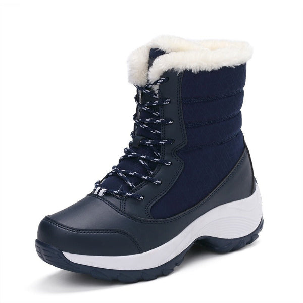 Women's snow boots – Mid-calf – Waterproof padded – Fleece lined – Lace-up closure