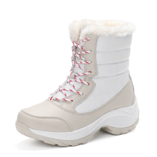 Women's snow boots – Mid-calf – Waterproof padded – Fleece lined – Lace-up closure