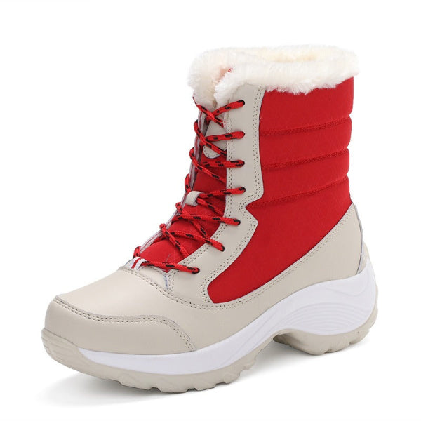 Women's snow boots – Mid-calf – Waterproof padded – Fleece lined – Lace-up closure