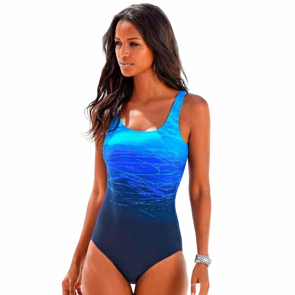 Sporty Backless Swimsuit with Deep Neckline for Women