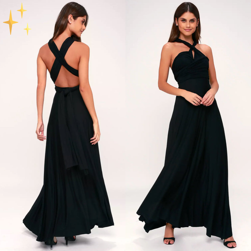 Elegant maxi wrap dress designed for women
