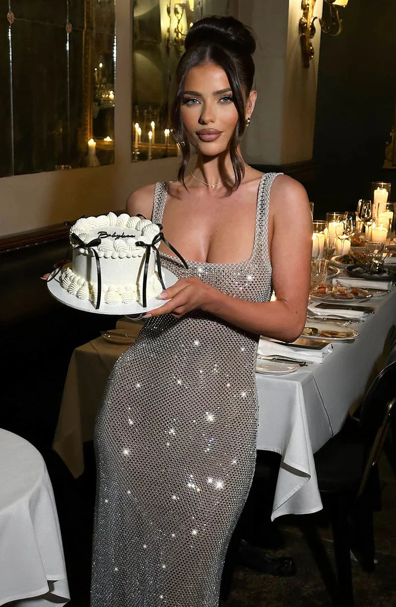 Elegant Maxi Dress with Crystals for Women