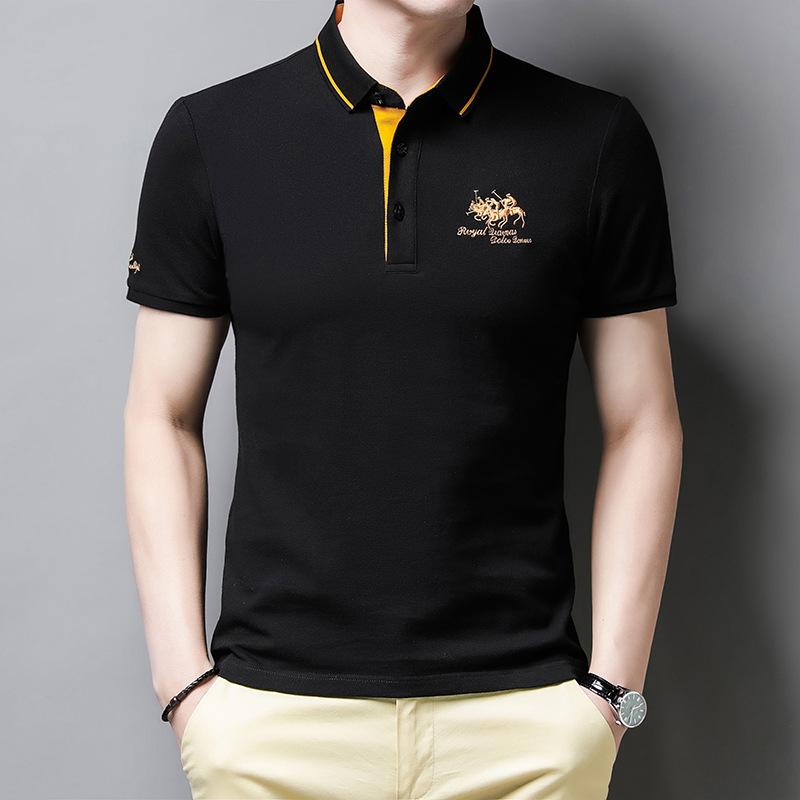 Heren Casual Korte Mouw Poloshirt met Knopen