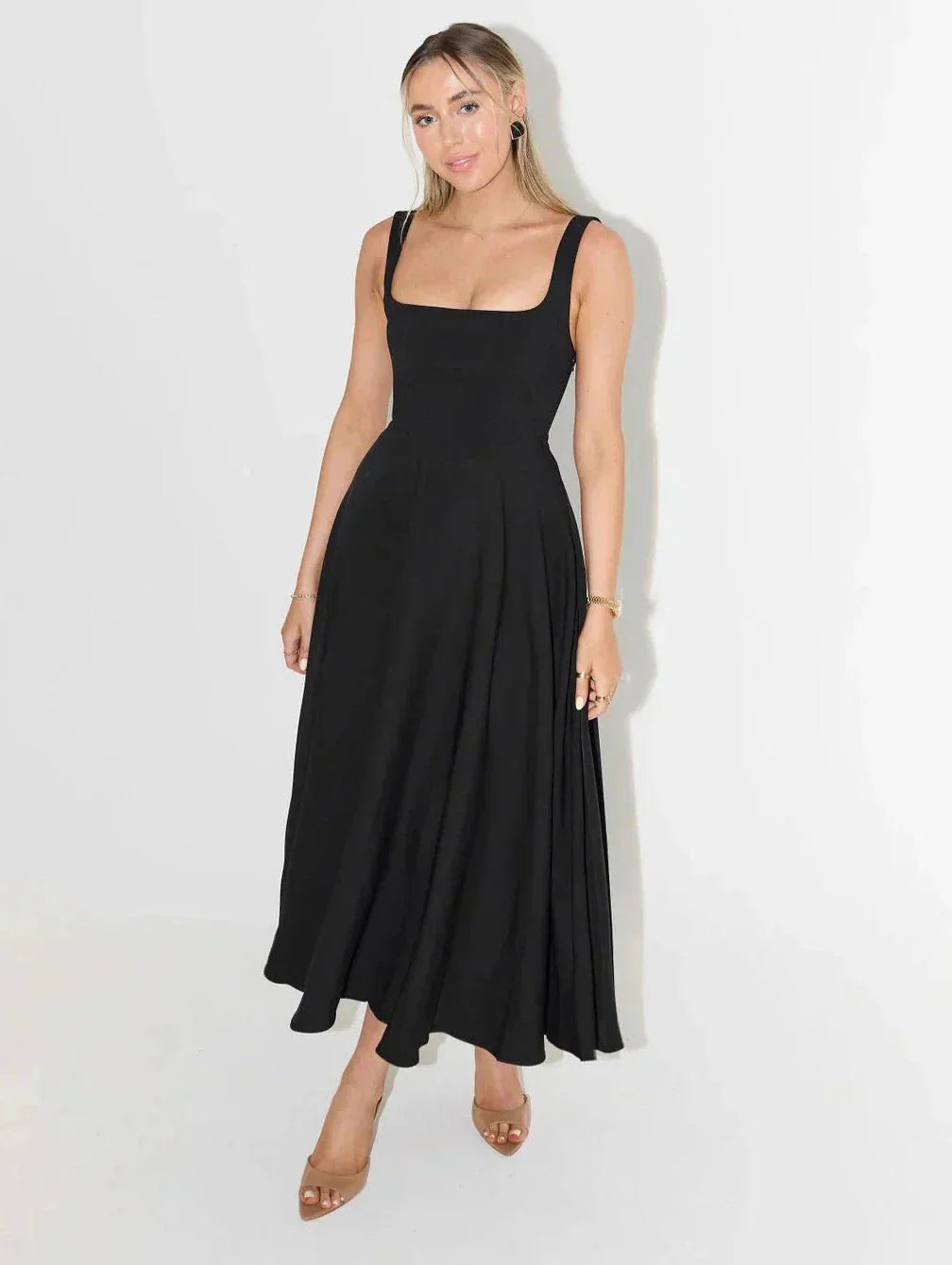 High Waist Midi Dress for Women