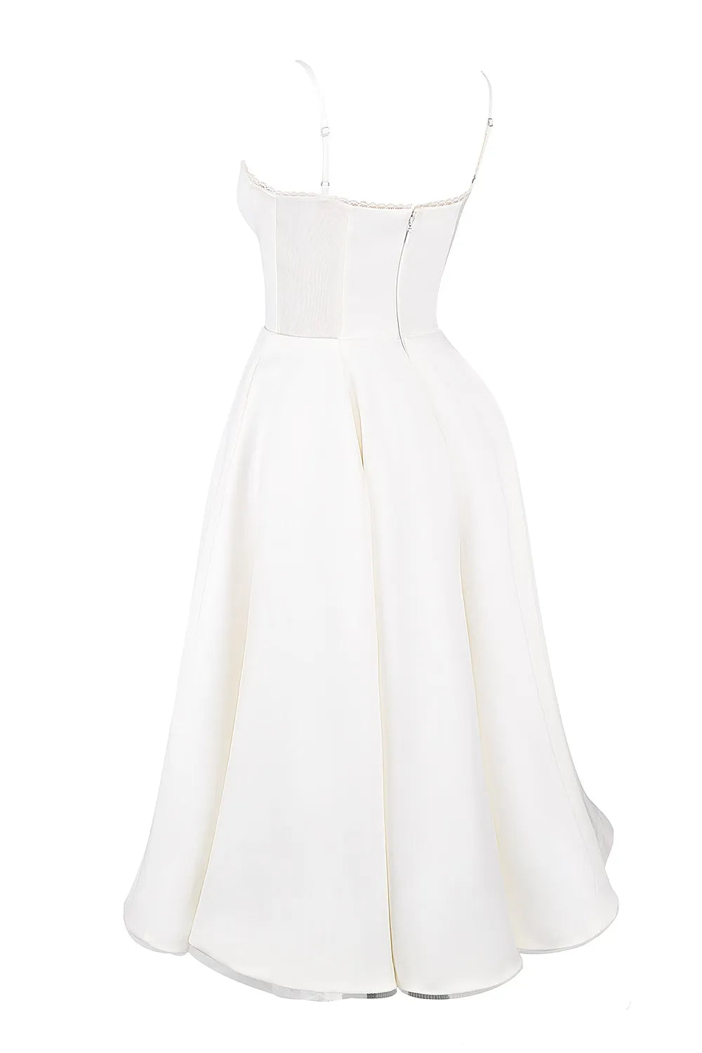 White Satin Midi Party Dress