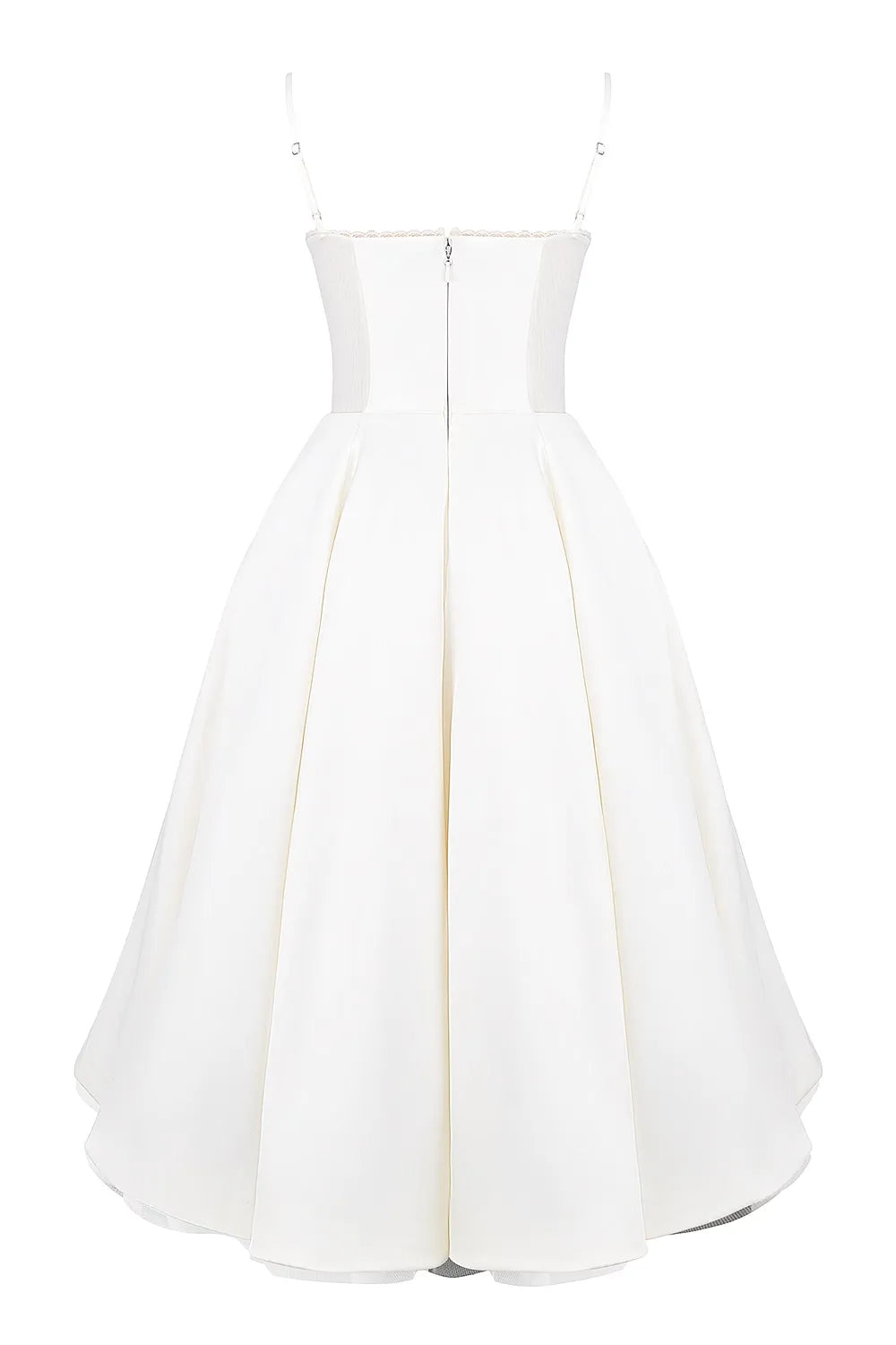 White Satin Midi Party Dress