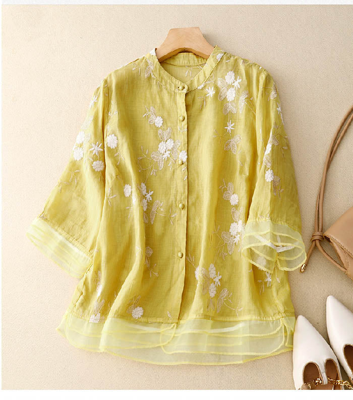 Stylish Blouse with Fine Embroideries