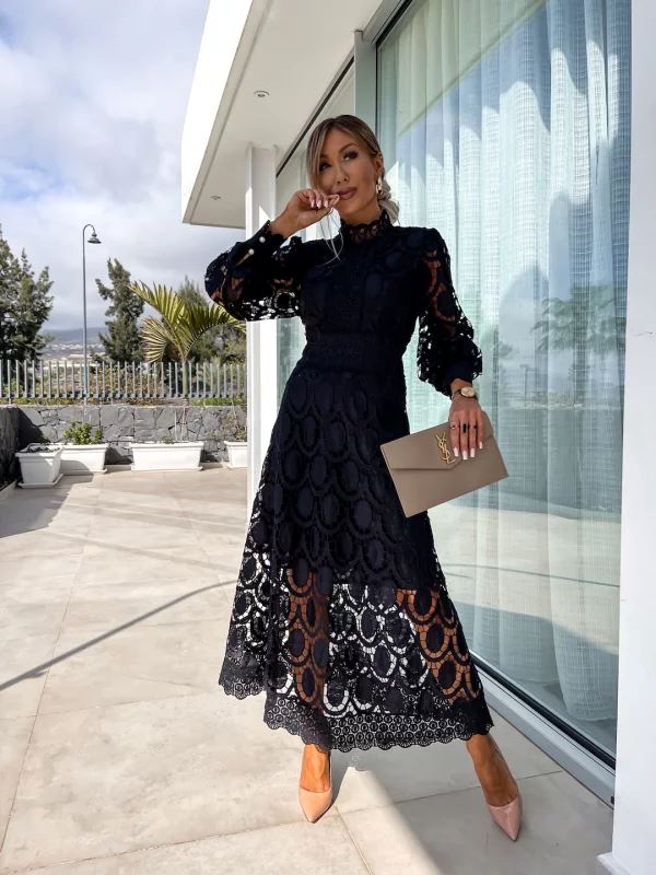 Karin Elegante Kant Maxi Jurk