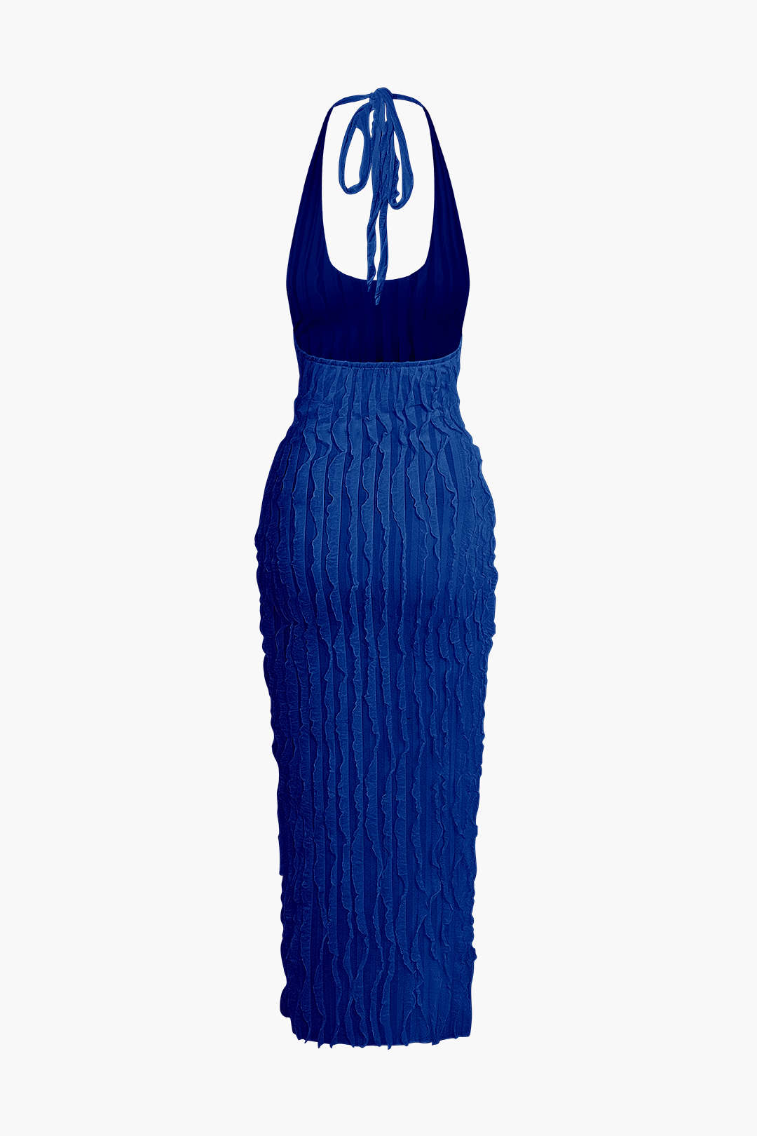 Transparante Ruffle Rugloze Maxi Jurk