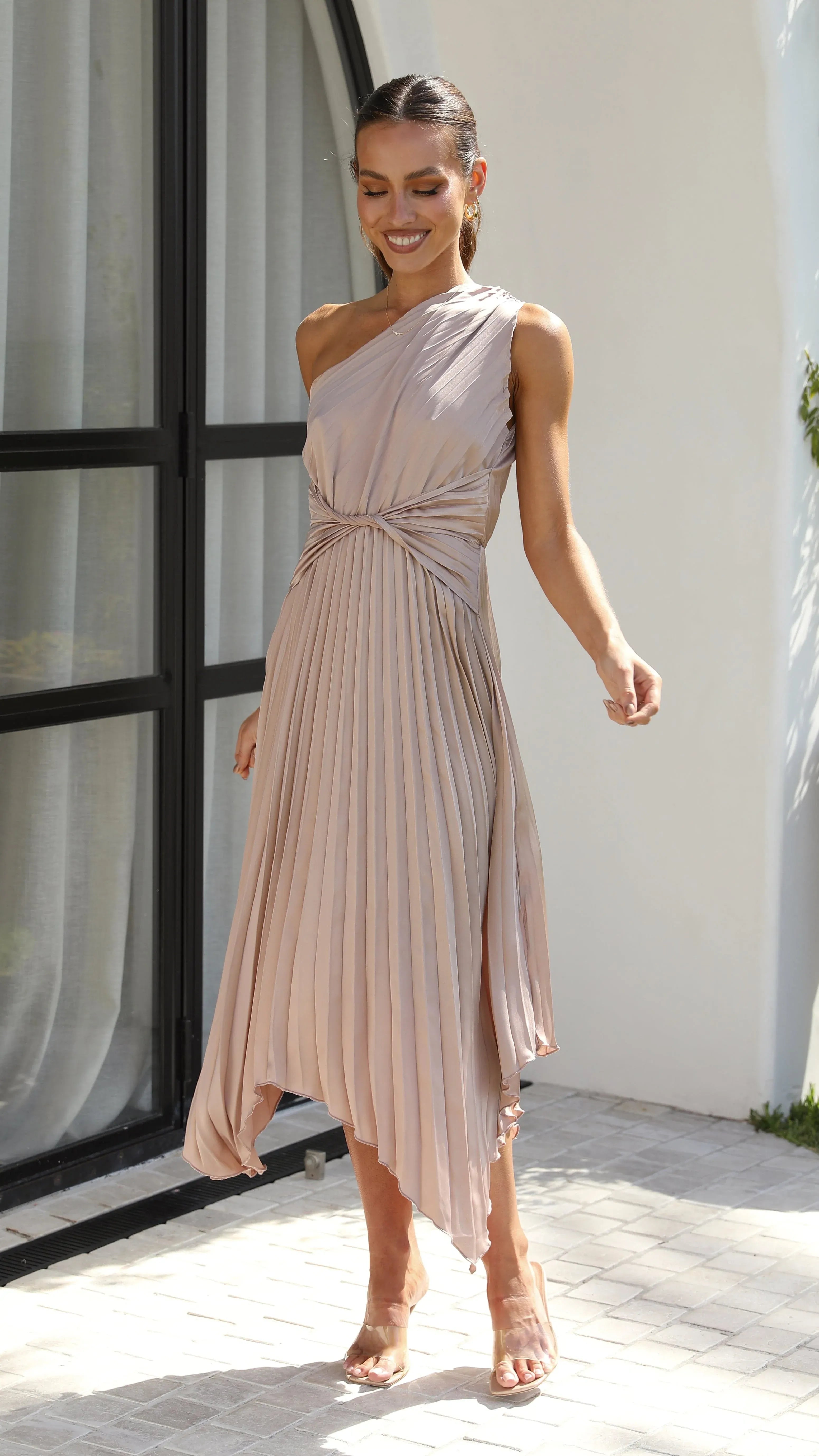 Verfijnde Dames One-Shoulder Jurk
