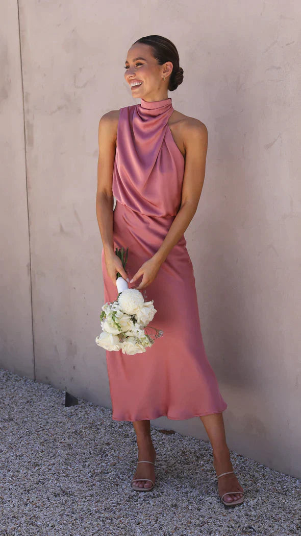 Elegante Glanzende Maxi Jurk