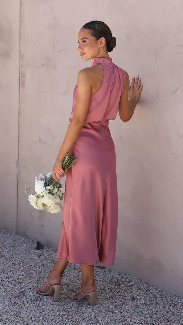 Elegante Glanzende Maxi Jurk