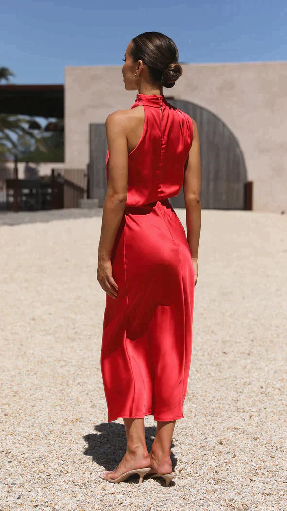 Elegante Glanzende Maxi Jurk