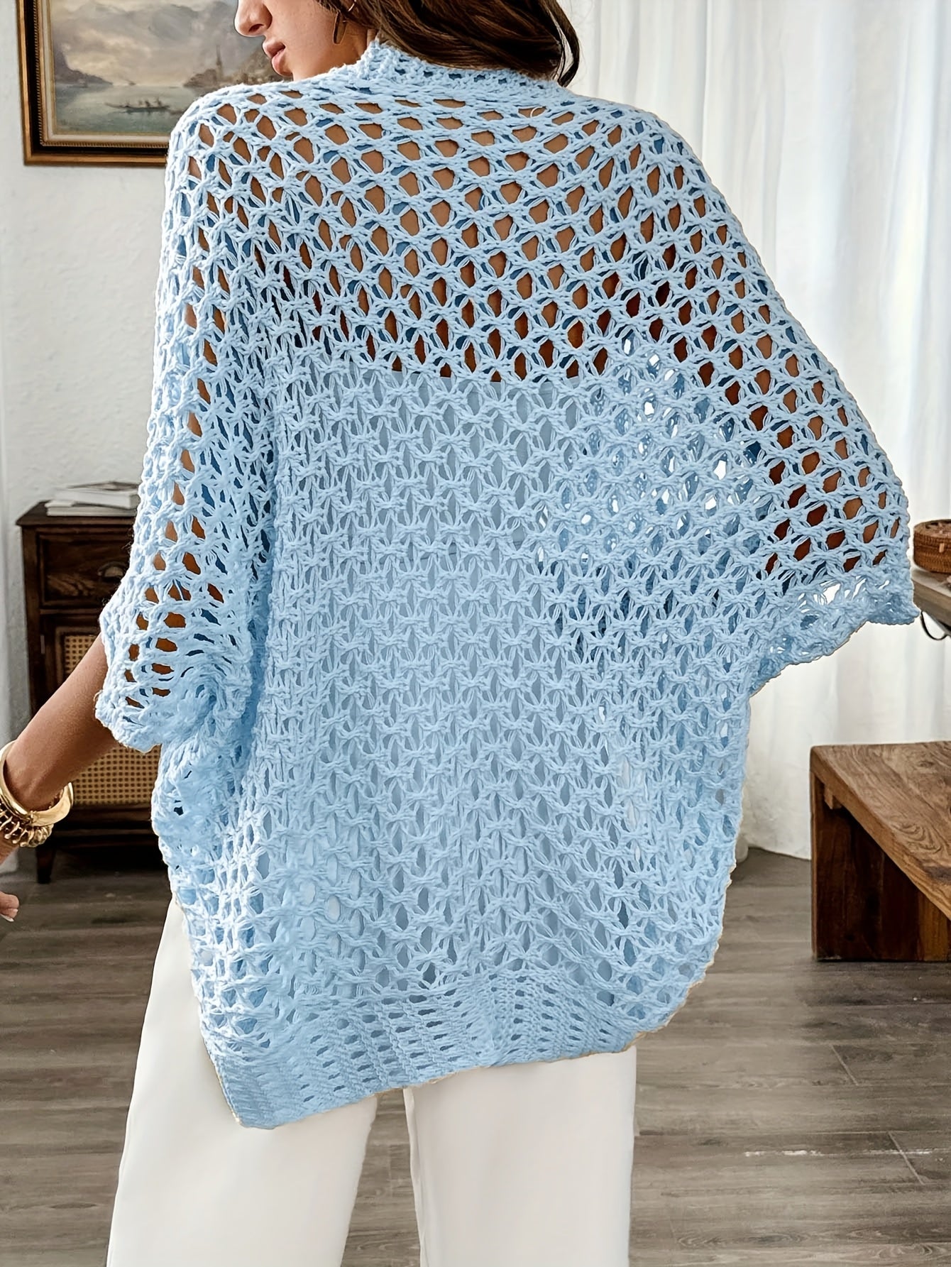 lichtgewicht vest met stijlvolle vleermuismouwen voor dames